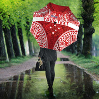 Personalised Toa Samoa Rugby Spirit Umbrella Red Samoan Tribal Pattern LT9 - Polynesian Pride