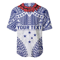 Personalised Toa Samoa Rugby Spirit Baseball Jersey White Samoan Tribal Pattern LT9 - Polynesian Pride
