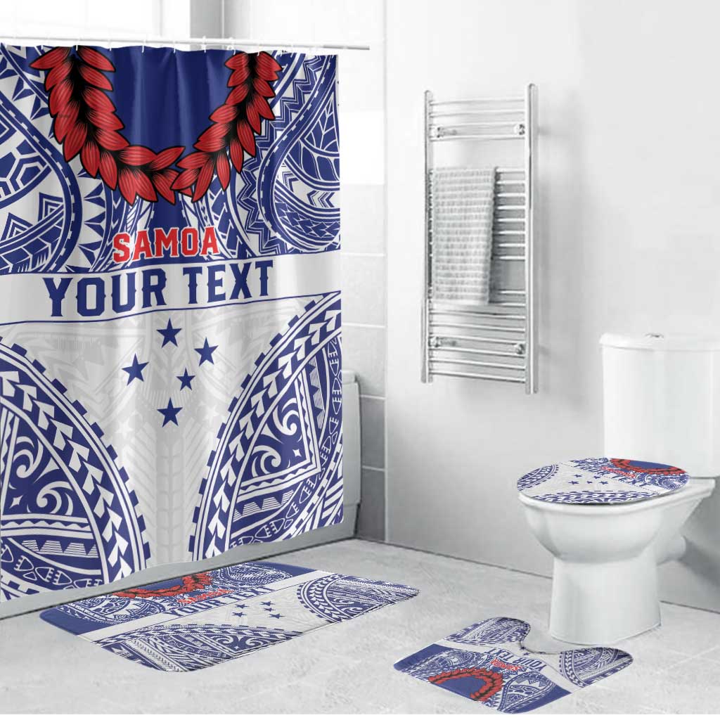Personalised Toa Samoa Rugby Spirit Bathroom Set White Samoan Tribal Pattern LT9 Bathroom Set (4 pcs) White - Polynesian Pride