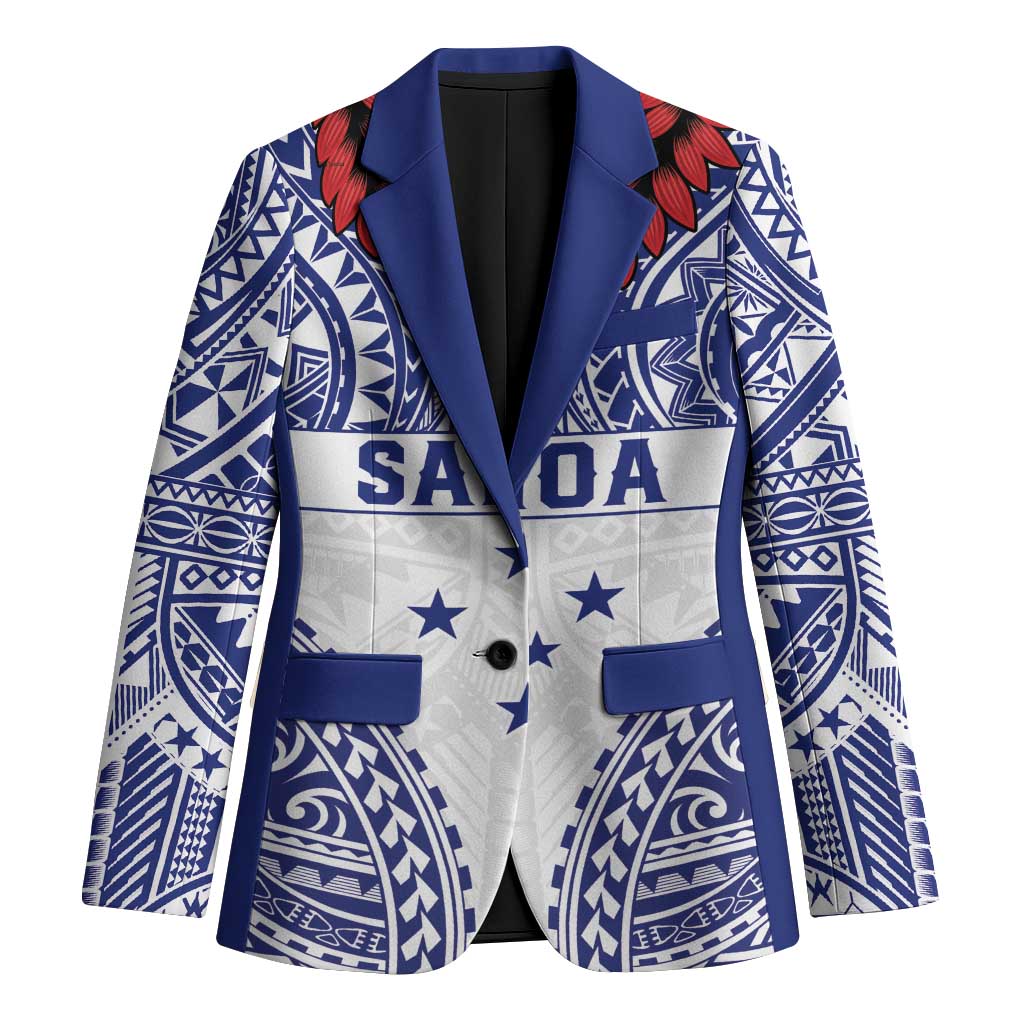 Personalised Toa Samoa Rugby Spirit Blazer White Samoan Tribal Pattern LT9 Unisex White - Polynesian Pride