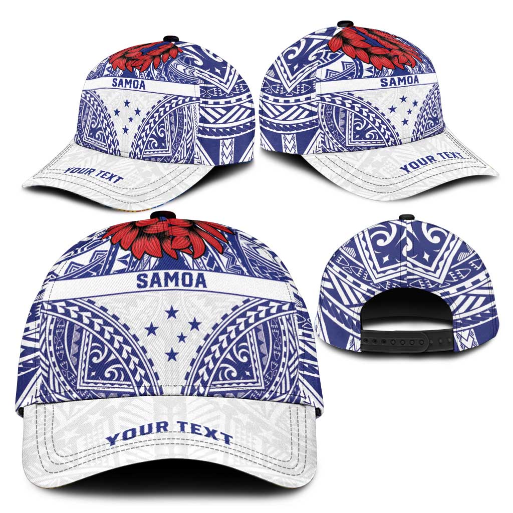 Personalised Toa Samoa Rugby Spirit Classic Cap White Samoan Tribal Pattern LT9 - Polynesian Pride