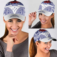 Personalised Toa Samoa Rugby Spirit Classic Cap White Samoan Tribal Pattern LT9 - Polynesian Pride