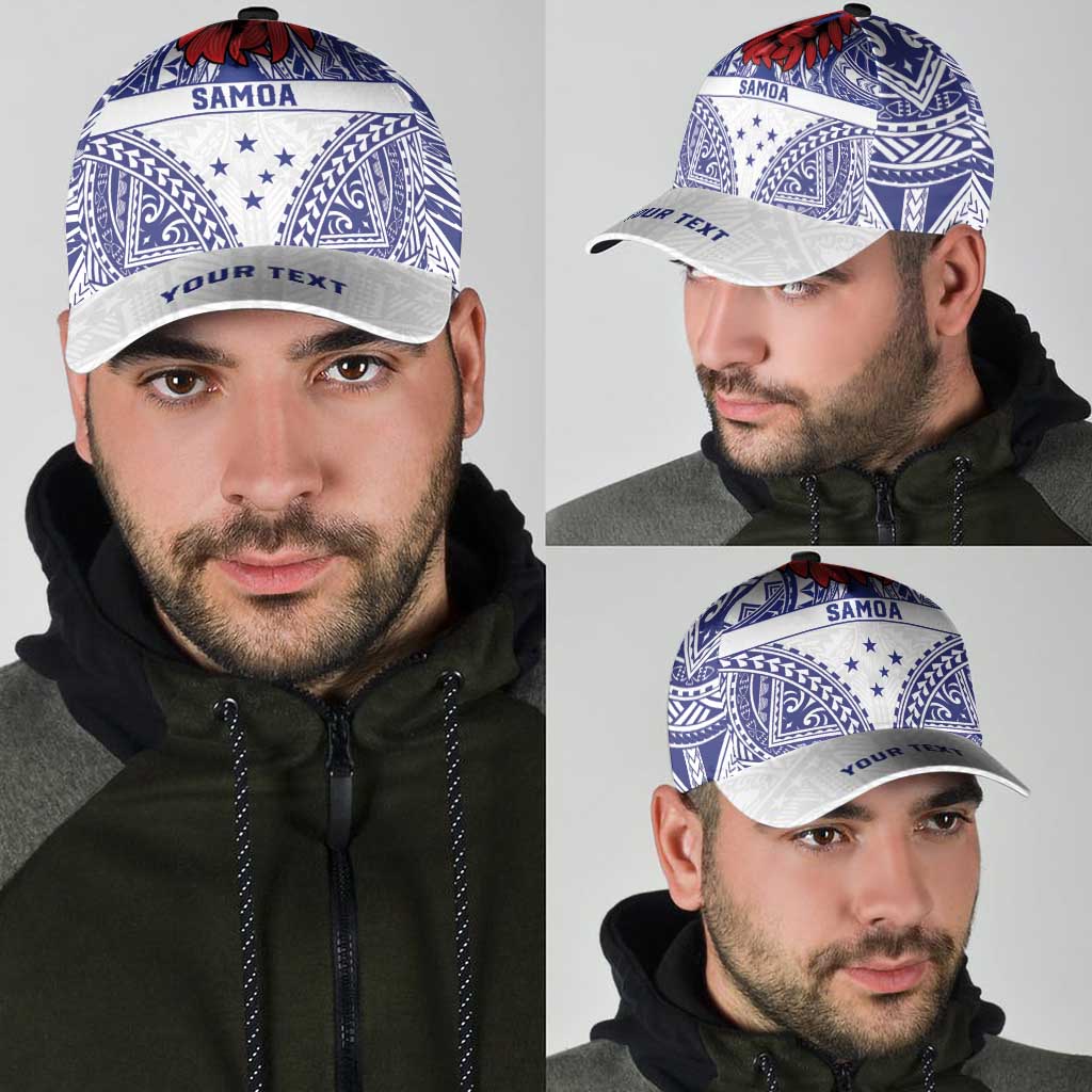 Personalised Toa Samoa Rugby Spirit Classic Cap White Samoan Tribal Pattern LT9 - Polynesian Pride