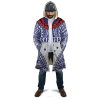 Personalised Toa Samoa Rugby Spirit Cloak White Samoan Tribal Pattern LT9 - Polynesian Pride