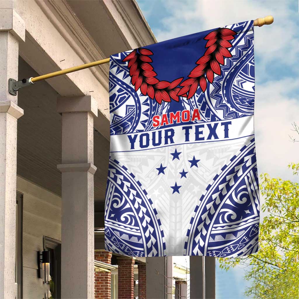 Personalised Toa Samoa Rugby Spirit Garden Flag White Samoan Tribal Pattern LT9 House Flag White - Polynesian Pride