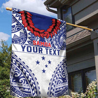 Personalised Toa Samoa Rugby Spirit Garden Flag White Samoan Tribal Pattern LT9 - Polynesian Pride