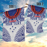 Personalised Toa Samoa Rugby Spirit Garden Flag White Samoan Tribal Pattern LT9 - Polynesian Pride