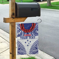 Personalised Toa Samoa Rugby Spirit Garden Flag White Samoan Tribal Pattern LT9 - Polynesian Pride