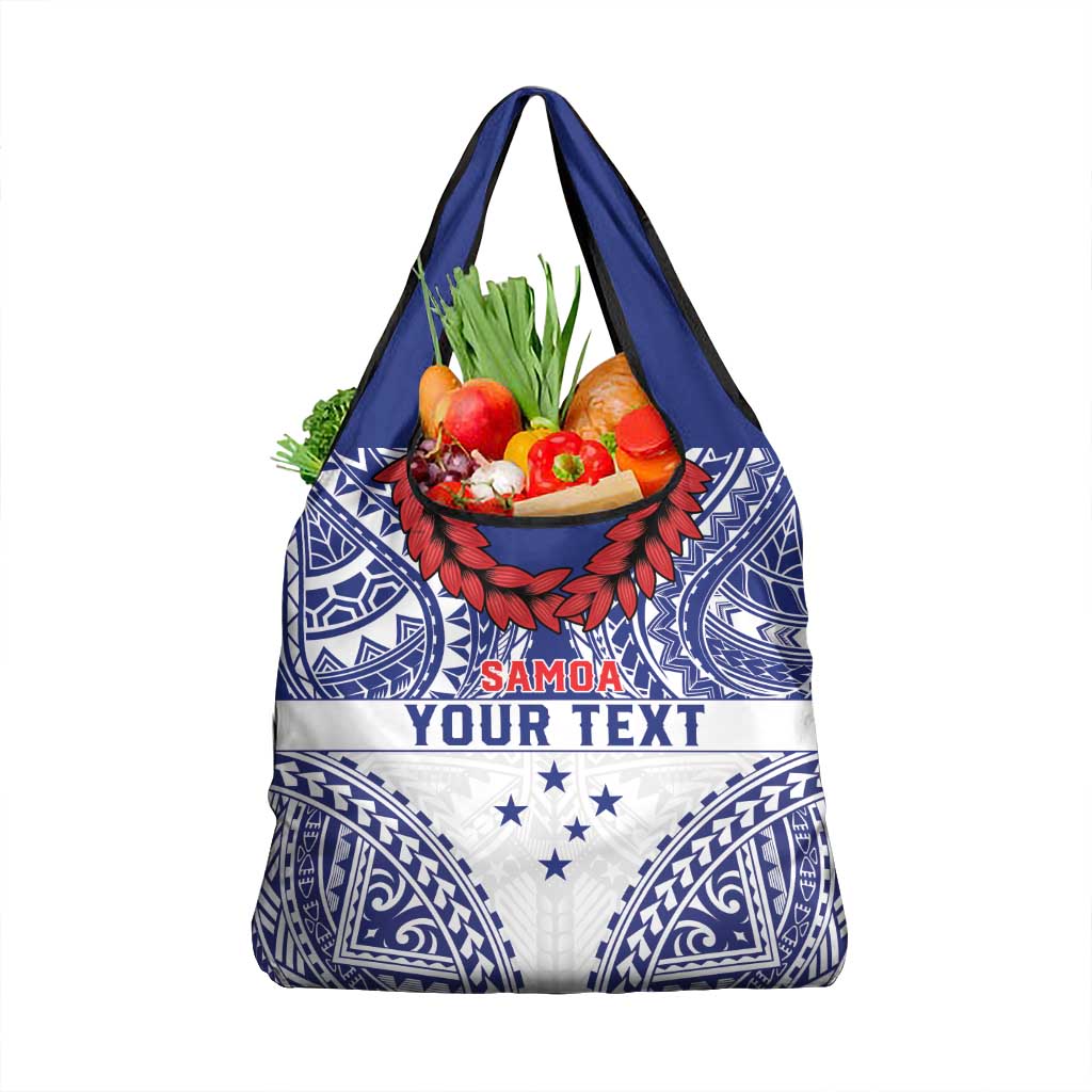 Personalised Toa Samoa Rugby Spirit Grocery Bag White Samoan Tribal Pattern LT9 1-pack One Size White - Polynesian Pride