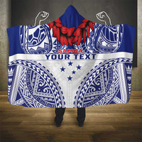 Personalised Toa Samoa Rugby Spirit Hooded Blanket White Samoan Tribal Pattern LT9 - Polynesian Pride