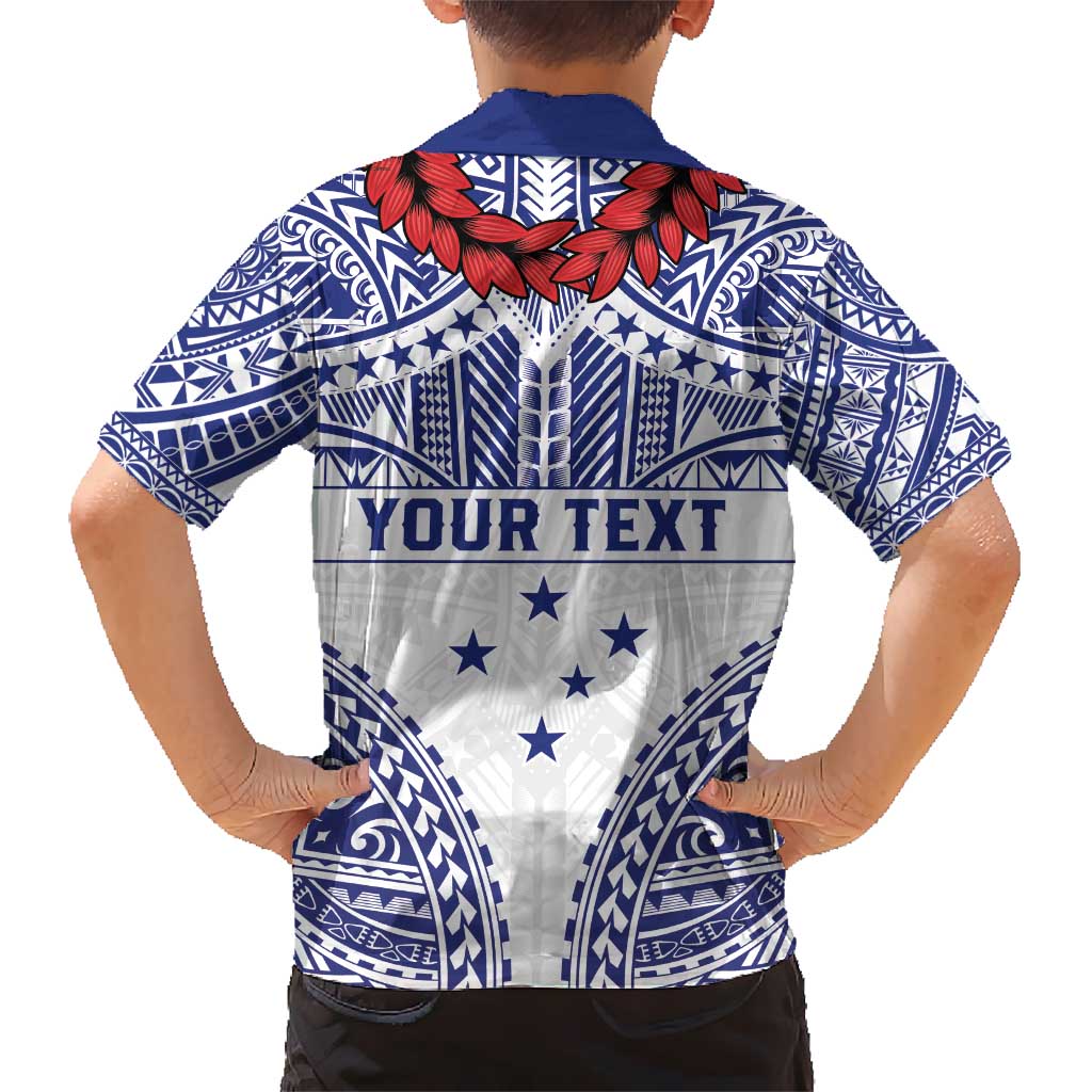 Personalised Toa Samoa Rugby Spirit Kid Hawaiian Shirt White Samoan Tribal Pattern LT9 - Polynesian Pride