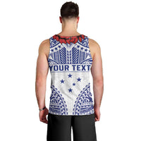 Personalised Toa Samoa Rugby Spirit Men Tank Top White Samoan Tribal Pattern LT9 - Polynesian Pride