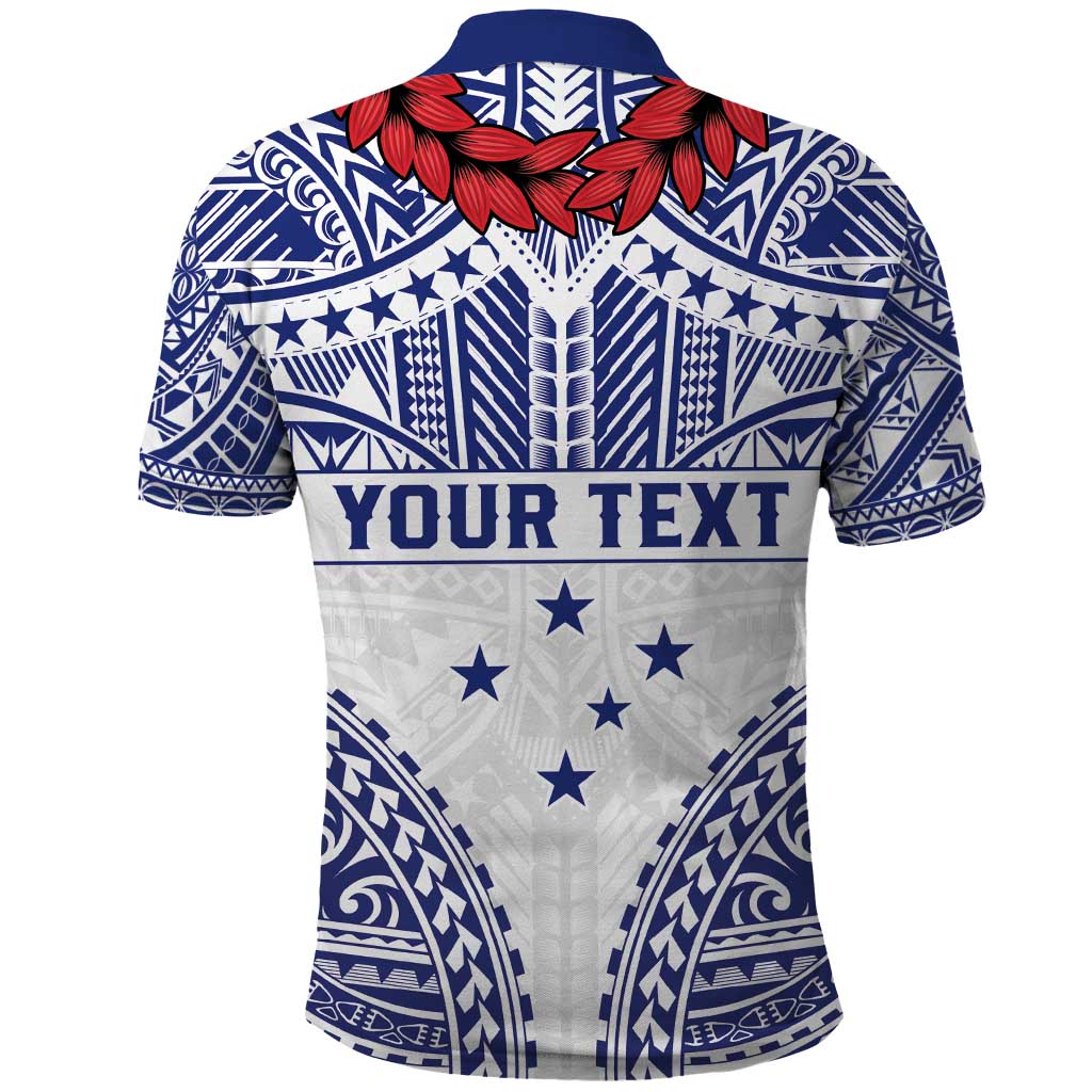 Personalised Toa Samoa Rugby Spirit Polo Shirt White Samoan Tribal Pattern LT9 - Polynesian Pride