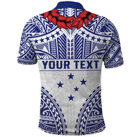 Personalised Toa Samoa Rugby Spirit Polo Shirt White Samoan Tribal Pattern LT9 - Polynesian Pride