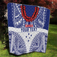 Personalised Toa Samoa Rugby Spirit Quilt White Samoan Tribal Pattern LT9 - Polynesian Pride