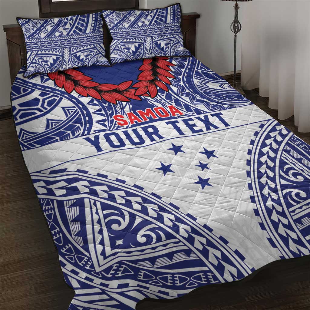 Personalised Toa Samoa Rugby Spirit Quilt Bed Set White Samoan Tribal Pattern LT9 White - Polynesian Pride