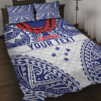 Personalised Toa Samoa Rugby Spirit Quilt Bed Set White Samoan Tribal Pattern LT9 White - Polynesian Pride