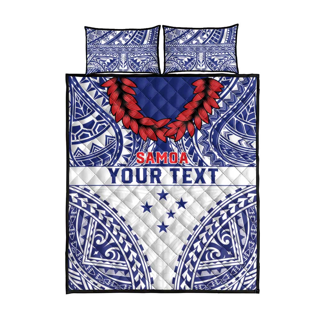 Personalised Toa Samoa Rugby Spirit Quilt Bed Set White Samoan Tribal Pattern LT9 - Polynesian Pride