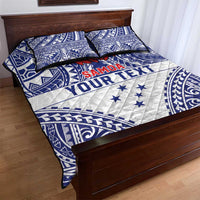Personalised Toa Samoa Rugby Spirit Quilt Bed Set White Samoan Tribal Pattern LT9 - Polynesian Pride