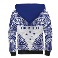 Personalised Toa Samoa Rugby Spirit Sherpa Hoodie White Samoan Tribal Pattern LT9 - Polynesian Pride