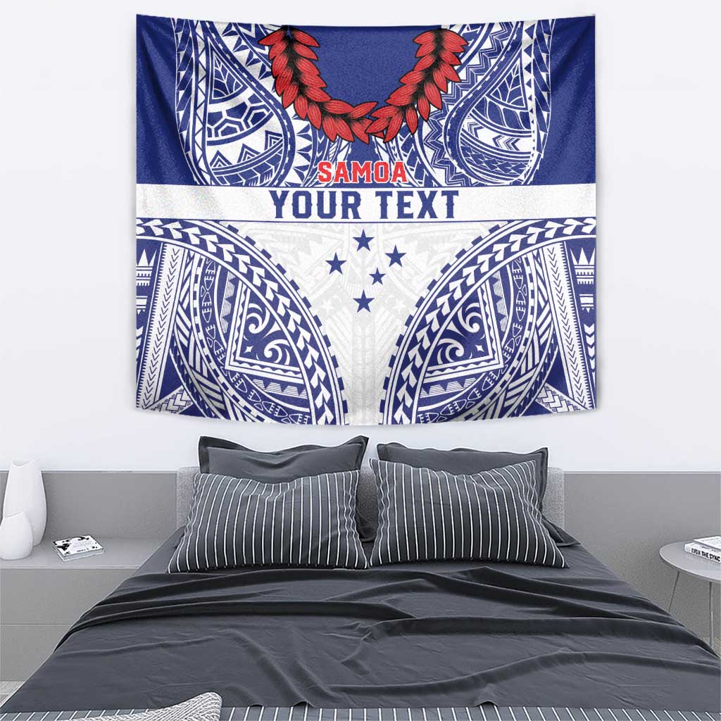 Personalised Toa Samoa Rugby Spirit Tapestry White Samoan Tribal Pattern LT9 - Polynesian Pride