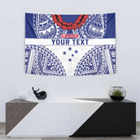 Personalised Toa Samoa Rugby Spirit Tapestry White Samoan Tribal Pattern LT9 - Polynesian Pride