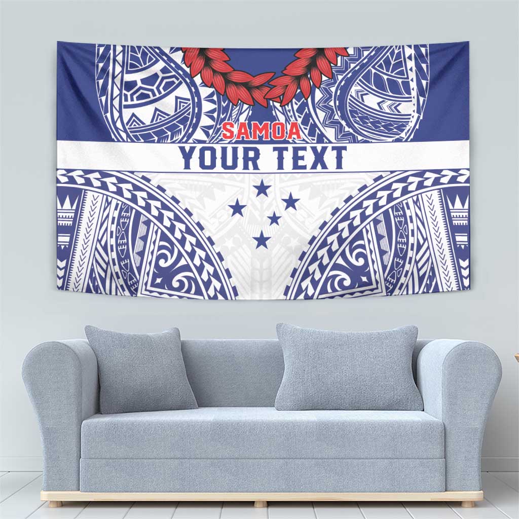 Personalised Toa Samoa Rugby Spirit Tapestry White Samoan Tribal Pattern LT9 - Polynesian Pride