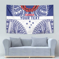 Personalised Toa Samoa Rugby Spirit Tapestry White Samoan Tribal Pattern LT9 - Polynesian Pride