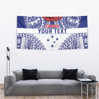 Personalised Toa Samoa Rugby Spirit Tapestry White Samoan Tribal Pattern LT9 - Polynesian Pride