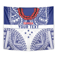 Personalised Toa Samoa Rugby Spirit Tapestry White Samoan Tribal Pattern LT9 - Polynesian Pride