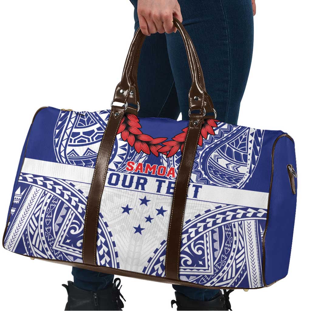 Personalised Toa Samoa Rugby Spirit Travel Bag White Samoan Tribal Pattern LT9 - Polynesian Pride