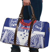 Personalised Toa Samoa Rugby Spirit Travel Bag White Samoan Tribal Pattern LT9 - Polynesian Pride