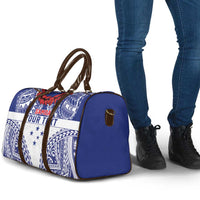 Personalised Toa Samoa Rugby Spirit Travel Bag White Samoan Tribal Pattern LT9 - Polynesian Pride