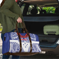Personalised Toa Samoa Rugby Spirit Travel Bag White Samoan Tribal Pattern LT9 - Polynesian Pride