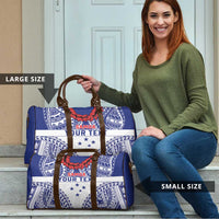 Personalised Toa Samoa Rugby Spirit Travel Bag White Samoan Tribal Pattern LT9 - Polynesian Pride
