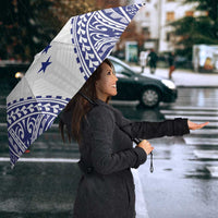 Personalised Toa Samoa Rugby Spirit Umbrella White Samoan Tribal Pattern LT9 - Polynesian Pride