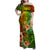 Polynesia Family Matching Off Shoulder Maxi Dress and Hawaiian Shirt Pasifika Tribal with Tropical Flowers LT9 Mom's Dress Reggae - Polynesian Pride