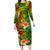 Polynesia Long Sleeve Bodycon Dress Pasifika Tribal with Tropical Flowers LT9 Long Dress Reggae - Polynesian Pride