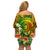 Polynesia Off Shoulder Short Dress Pasifika Tribal with Tropical Flowers LT9 - Polynesian Pride