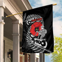 ANZAC Day Aotearoa Silver Fern Maori Personalised Garden Flag LT9 House Flag Black - Polynesian Pride