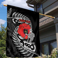ANZAC Day Aotearoa Silver Fern Maori Personalised Garden Flag LT9 - Polynesian Pride