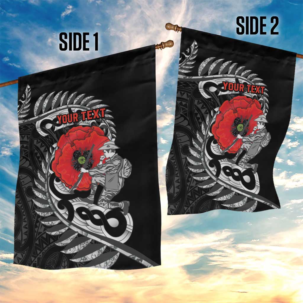 ANZAC Day Aotearoa Silver Fern Maori Personalised Garden Flag LT9 - Polynesian Pride