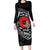 ANZAC Day Aotearoa Silver Fern Maori Personalised Long Sleeve Bodycon Dress