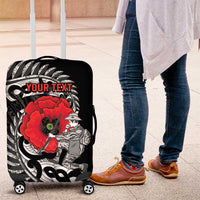 ANZAC Day Aotearoa Silver Fern Maori Personalised Luggage Cover LT9 Black - Polynesian Pride