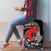 ANZAC Day Aotearoa Silver Fern Maori Personalised Luggage Cover LT9 - Polynesian Pride