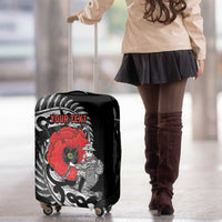 ANZAC Day Aotearoa Silver Fern Maori Personalised Luggage Cover LT9 - Polynesian Pride