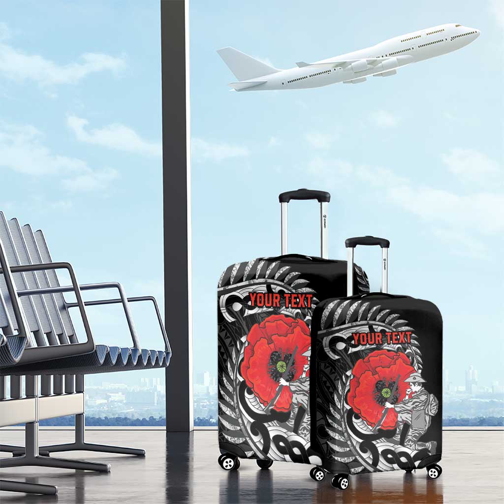 ANZAC Day Aotearoa Silver Fern Maori Personalised Luggage Cover LT9 - Polynesian Pride
