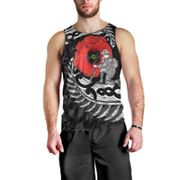 ANZAC Day Aotearoa Silver Fern Maori Personalised Men Tank Top LT9 - Polynesian Pride