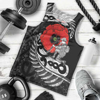 ANZAC Day Aotearoa Silver Fern Maori Personalised Men Tank Top LT9 - Polynesian Pride