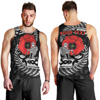 ANZAC Day Aotearoa Silver Fern Maori Personalised Men Tank Top LT9 - Polynesian Pride